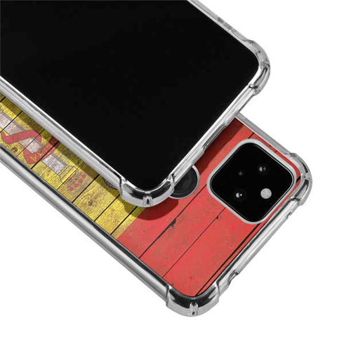 Spain Flag Dark Wood Google Pixel 5 Clear Case